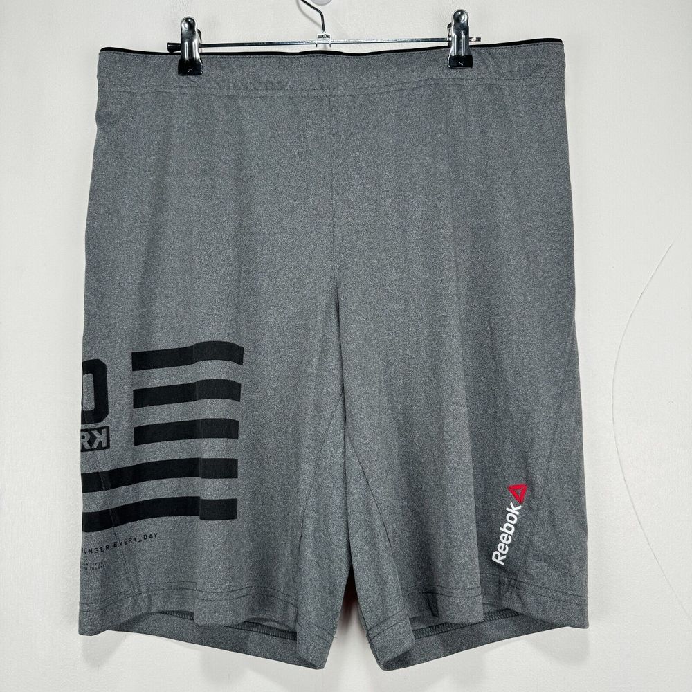 Reebok Gray Athletic Shorts with Black Accents